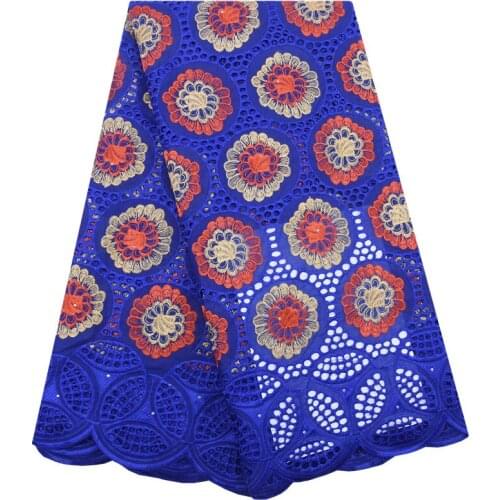 Kalume 100% Cotton African Laces Fabric 2020 High Quality Lace For Man French Swiss voile Embroidery Lace Fabric 5 Yards 1838