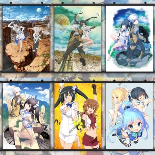 Canvas Painting Wall Art Danmachi Hestia Bell Cranel Anime Poster Prints Home Decor Pictures for Living Kids Room Decoration