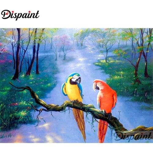 Dispaint Paint With Diamond Embroidery "Animal bird" Diamond Painting Full Square Round Picture Of Rhinestone Decor A12114