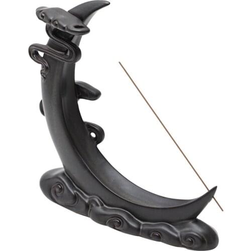 Moon Backflow Incense Burner Ceramic Smoke Waterfall Stick Holder Incense Base Zen Quemador Incienso Decoration for Home EF50XL