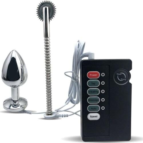 Prickly Metal Roller Electric Shock Anal Plug Body Massage Gear Breat Nipple Penis Stimulation Adult Game BDSM Erotic Sex Toys