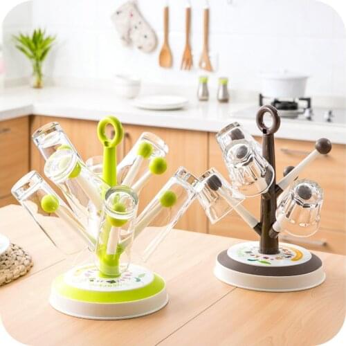 Creative Tree Coffee Cup Drain Rack Water Milk Cup Drain Rack Kitchen Desktop Cups Hanging Stand Desktop Decoration Gifts