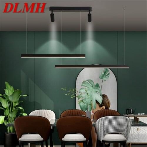 DLMH Creative Pendant Light Contemporary Line Lamp With Spotlight LED Fixtures For Home Dining Room