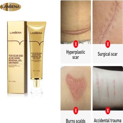 30PCS/Lot LANBENA Acne Scar Removal Cream Pimples Stretch Spot Scars Mark Ginseng Essence Seemless Repair Gel Smooth Skin Care