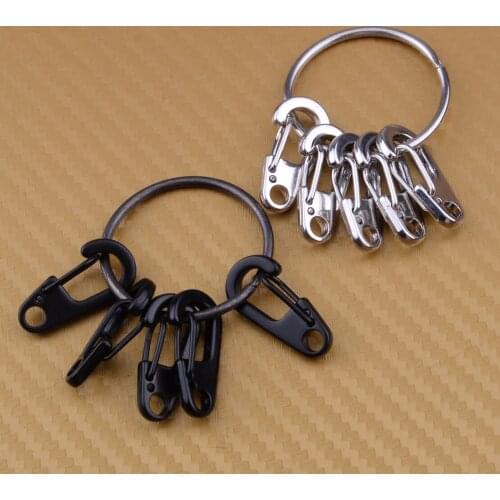 LETAOSK 5pcs Carabiner Mini D-Ring Clip Hook Buckle & 1 ring Key Chain Outdoor Camping