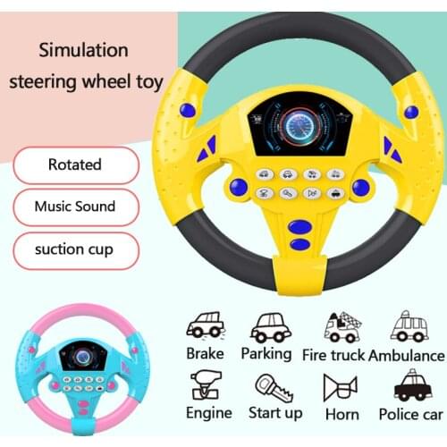 Simulation Steering Wheel Toy Electronic Simulation Driving Sound Music Steering Wheel with Light Kids Children Educational Toys