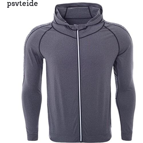 Mens sports Jerseys Hoodies Fitness sweater Gym tops outerwear Bodybuilding Sportswear man training Jacket quick dry upper cloth