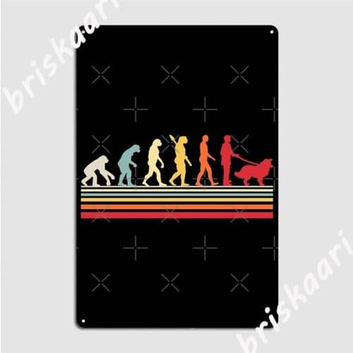 Retro Border Collie Evolutions Metal Signs Wall Mural Party Vintage Mural Painting Tin sign Posters