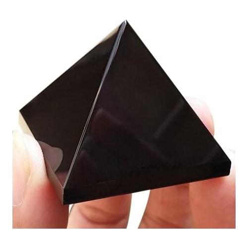 Natural Black Obsidian Quartz Crystal Gift Home Decor Pyramid Healing Crystal Crafts For Drop Shipping