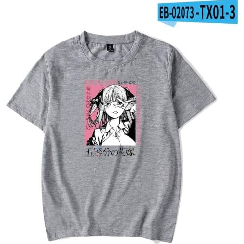 2021 New Summer Fashion Quintessential Bride T Shirt Women Men Quintuplets Anime Short Sleeve T-shirt Miku Nakano Clothes
