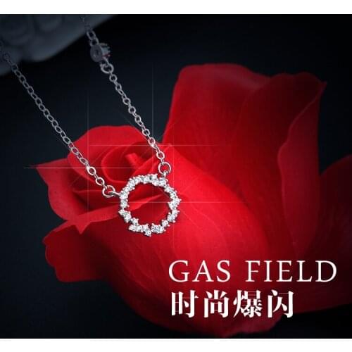 Silver Color Long Circle Necklaces Pendants For Women Ladies Statement Rhinestone Necklaces Wedding Jewelry
