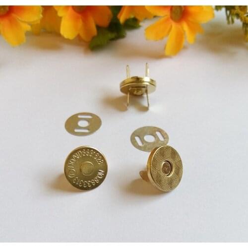 10 Sets Purse Buttons Thin Magnetic Metal Snaps Fasteners Handbag Craft Sewing Leather Coat Buttons 14mm