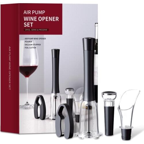 QD Air Pump Wine Bottle Opener Air Pressure Vacuum Red Wine Stopper Beer Lid Opener Corkscrew Corks Out Tool Stainless Steel Pin