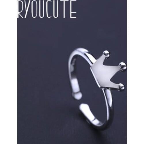 Romantic Silver Color Crown Rings for Women Men Jewelry Punk Vintage Finger Rings