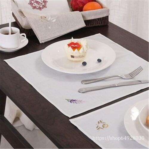 6/pcs batch linen embroidered napkin, meal mat, table mat, Western napkin, tea towel 40 * 40cm