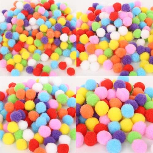 100-500Pcs Mixed Soft Round Pompom Balls Fluffy Plush Pom Pom For Kids DIY Craft Supplies Garment Handcraft 10/15/20/25/30mm