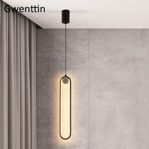 Nordic Simple Line Pendant Lights Modern Iron Ring Led Hanging Lights Bedroom Bedside Lamp Hanglamp Dining Room Light Fixtures