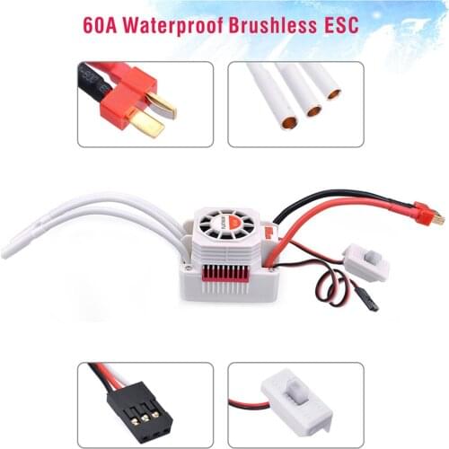 SURPASS HOBBY Platinum Waterproof Series 3665 Sensorless Brushless Motor + 60A ESC For 1/10 RC Car Truck Boat Model