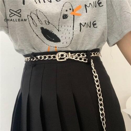 Women Chain Belt Fashion Female Gold Silver Metal Punk Waist Chains Hip Hop Casual Dress Jeans Waistband Ladies Ketting Riem 259