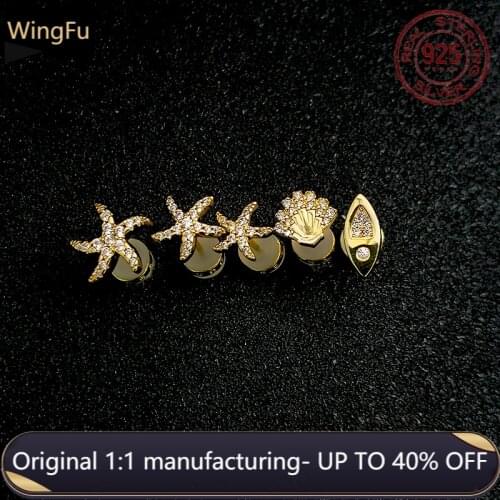 925 sterling silver ladies earrings sea resort creatures starfish zircon earrings set luxury brand Monaco jewelry