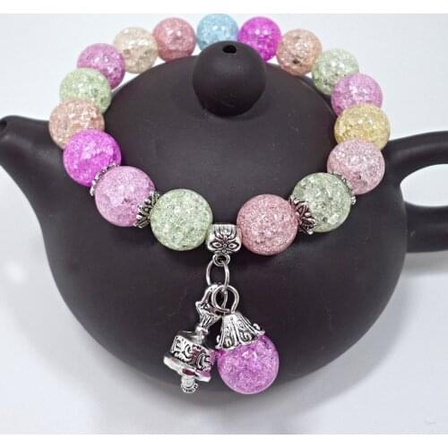 Hot flower crystal pendant bracelet colorful burst stone crystal bracelets for women amethyst gemstone bracelet rose cyrstal