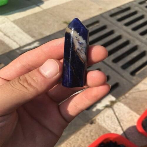 1 kg new fashionable natural crystal blue grain crystal pillar, blue grain stone household decoration