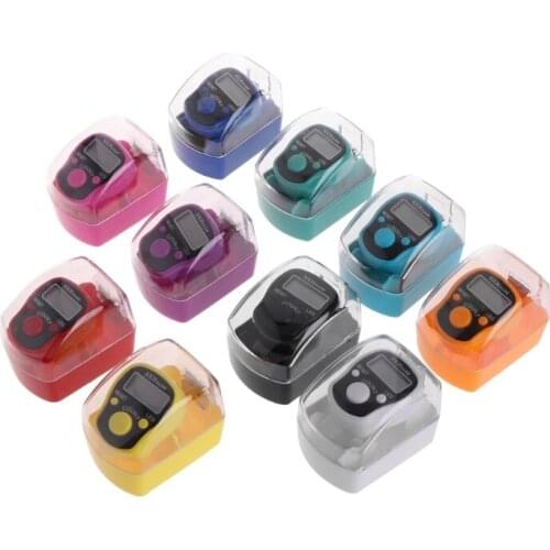 1Pc Mini 5 Digit LCD Digital Display Finger Hand Ring Tally Counter Golf Sport Universal-Random Color