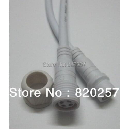 10 pairs 4-core waterproof pigtail connector, white color, male and female connector