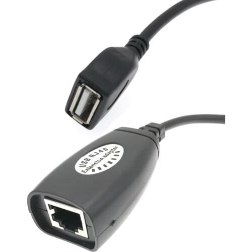 10pcs New USB Extender Adapter 50m Single RJ45 Ethernet CAT5E 6 Up To 150FT Cable For Laptop DVR Mouse