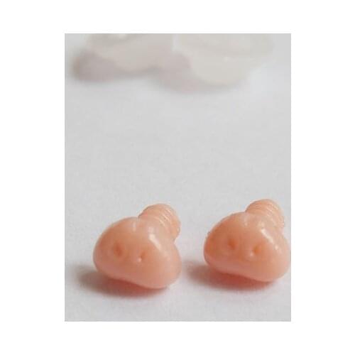 100pcs 6x5mm mini animal safety toy noses flesh color & white washer for diy toy plush doll accessories