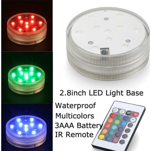 12 pcs/lot)Submersible Lights RGB with Remote Waterproof Mini Light for Aquarium, Centerpiece, Vase, Halloween, Christmas,Party