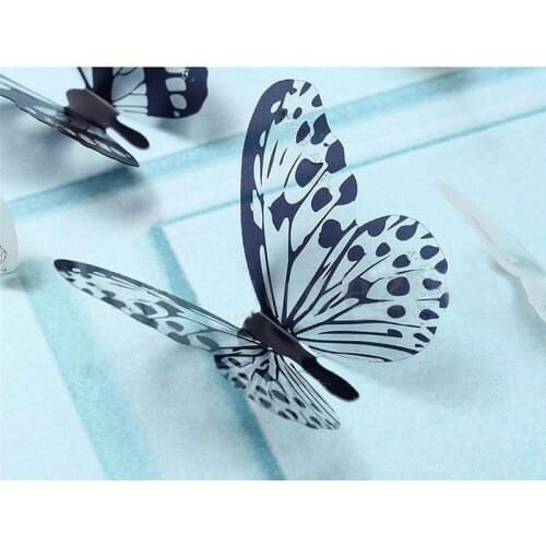 18Pcs 3D Black And White Butterfly Sticker Art Wall Decal Home Decoration Room Decor SCIE999