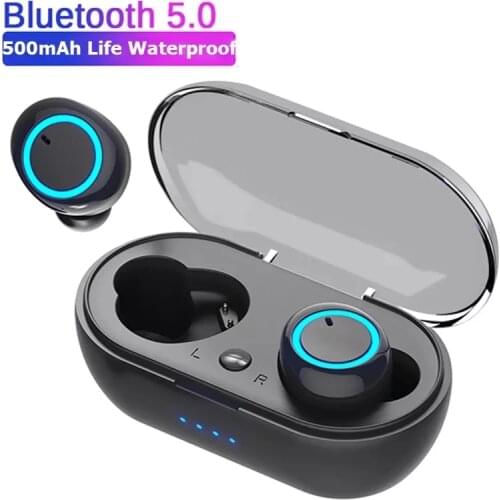 2021 TWS Wireless Bluetooth 5.0 Earphone Touch Control 9D Stereo Headset with Mic Sport Earphones Waterproof Earbuds LED Display