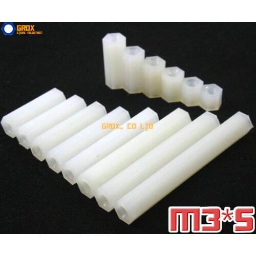 300 Pieces Nylon M3 x 5mm Female PCB Motherboard Standoff Spacer