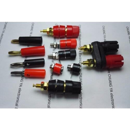 4mm B53 Amplifier sound box banana Plug or socket Gold-plated Connector binding post wiring terminal Test seat