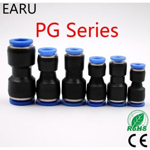 5pcs PG4-6 4-8 6-8 6-10 8-10 8-12 10-12mm Straight Union Reducer Fitting Pneumatic Push to Connect Air Connector Socket Plug
