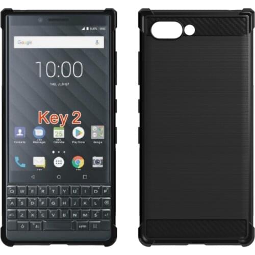 Shock Absorption Cover Soft TPU Anti Scratch Carbon Fiber Design Back Case for BlackBerry KEY2/key 2
