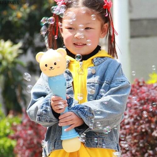Kids Toy Automatic Bubble Gun Soap Machine Electric Blower Maker magic Wand with Light and Music Children kids Outdoor Model toy