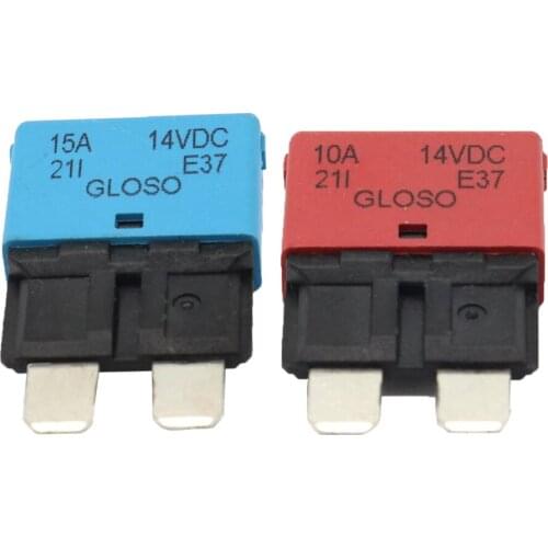 15A/10A 12-24V Fuse Circuit Breaker Resetting Function Blade Fuse Housing 2 Pack