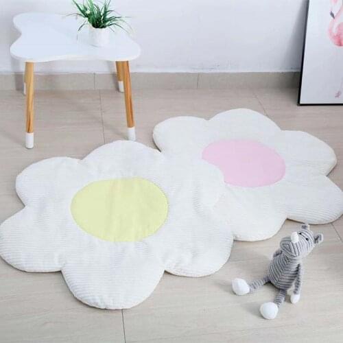 Baby Crawling Mat Baby Play Pad Cotton Flower Shape Infant Crawling Blanket Solid Childrens Room Decor Photo Props Baby gift