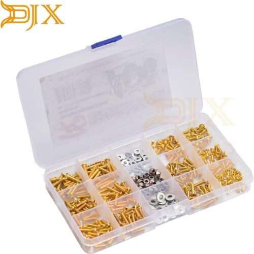 DJX Gold Screws Washer Nuts Box Set for 1/8 1/10 Remote Control Car HSP Traxxas Tamiya HPI Kyosho D90 SCX10