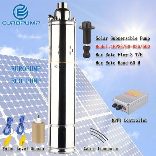 EUROPUMP MODEL(4EPS3/60-D36/500) 4 inches 60m lift 0.75hp Chinese High efficiency Solar Water Pump for irrigation/Agriculture