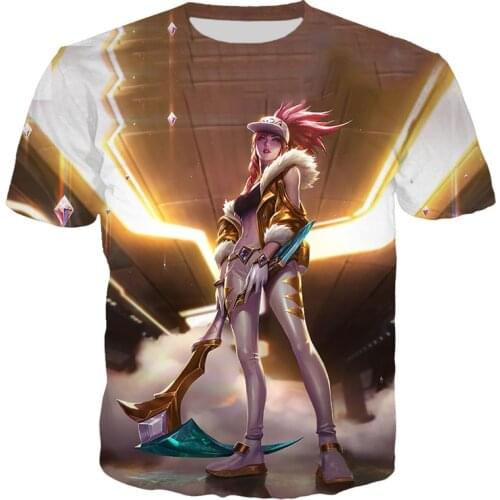 League Of Legends 3D Print Unisex T-Shirt Sweatshirt Hoodie Pajama Guardians Miss Skin and KDA Akali Prestige Skin T-shirt Tops