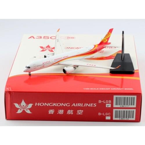 1:400 Alloy Collectible Plane Gift JC Wings LH4117 Hong Kong Airlines Airbus 350-900 Diecast Aircraft Jet Model B-LGB With Stand