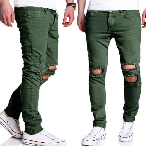 Hot Selling European and American Fashion Casual Sports Pants Trend Front Line Loose Design Classic Ripped Trousers Design