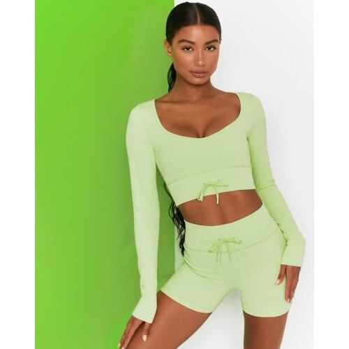 Fashion candy color yoga pants, leisure sports fitness shorts, seamless tight bra underwear four-piece suit