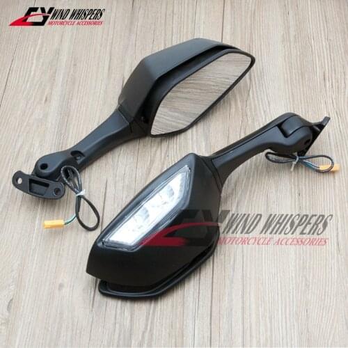 Motorcycle Rear View Mirrors With LED Turn Signal For Kawasaki Ninja ZX10R ZX-10R 2016 2017 2018 2019 2020