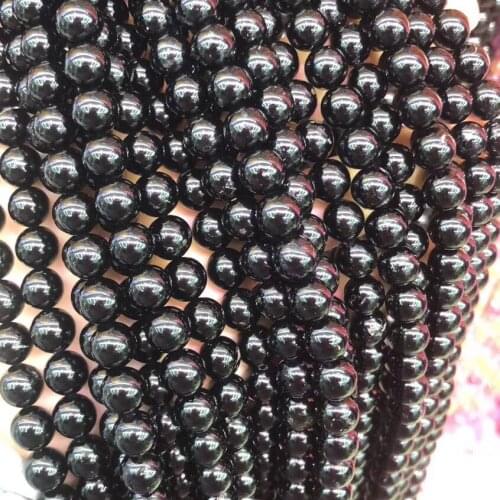 Small Beads Natural Stone Beads Natural Black Tourmaline 6,8,10mm Section Loose Beads for Jewelry Making Necklace DIY Bracelet
