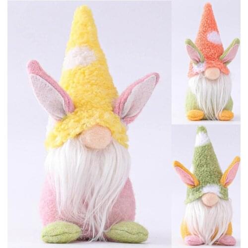 Easter Bunny Carrot Dwarf Doll Elf Doll Ornaments Home Decoration Items Rabbit Plush Toys Doll Ornaments Holiday Home Party Gift