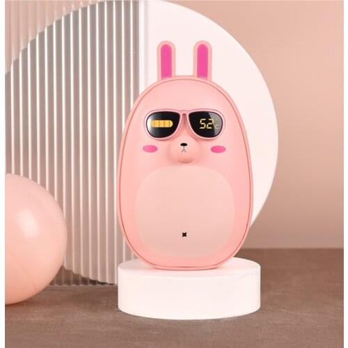Winter Portable USB Hand Warmer Valentines Day Gift Cute Pets Rechargeable Mobile Power Bank With Temperature Display window